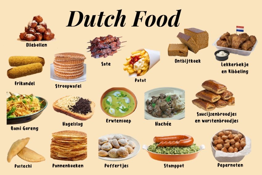 30 diversi tipi di cibo olandese